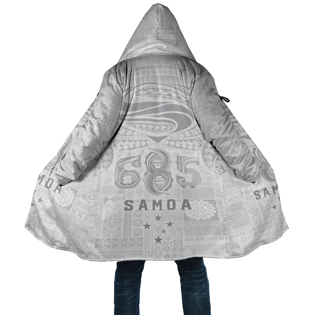 Super Samoa 685 Tribal Tattoo Cloak Siapo Pattern All-White Edition LT03 Unisex White - Polynesian Pride