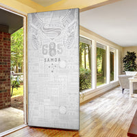 Super Samoa 685 Tribal Tattoo Door Cover Siapo Pattern All-White Edition LT03 - Polynesian Pride