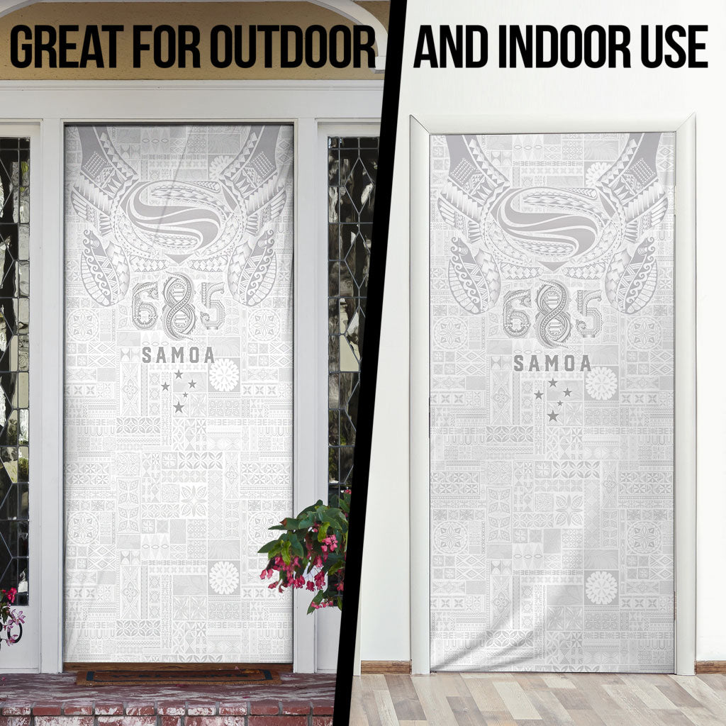 Super Samoa 685 Tribal Tattoo Door Cover Siapo Pattern All-White Edition LT03 - Polynesian Pride