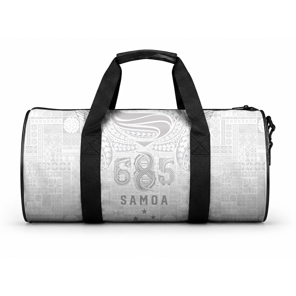 Super Samoa 685 Tribal Tattoo Duffle Bag Siapo Pattern All-White Edition LT03 One size White - Polynesian Pride
