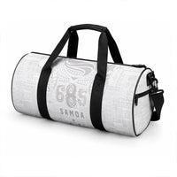 Super Samoa 685 Tribal Tattoo Duffle Bag Siapo Pattern All-White Edition LT03 - Polynesian Pride