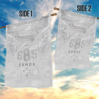 Super Samoa 685 Tribal Tattoo Garden Flag Siapo Pattern All-White Edition LT03 - Polynesian Pride