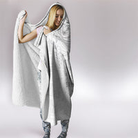 Super Samoa 685 Tribal Tattoo Hooded Blanket Siapo Pattern All-White Edition LT03 - Polynesian Pride