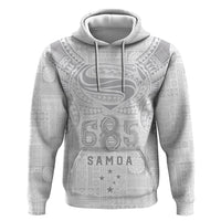Super Samoa 685 Tribal Tattoo Hoodie Siapo Pattern All-White Edition LT03 Pullover Hoodie White - Polynesian Pride