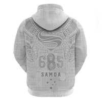 Super Samoa 685 Tribal Tattoo Hoodie Siapo Pattern All-White Edition LT03 - Polynesian Pride