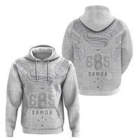 Super Samoa 685 Tribal Tattoo Hoodie Siapo Pattern All-White Edition LT03 - Polynesian Pride