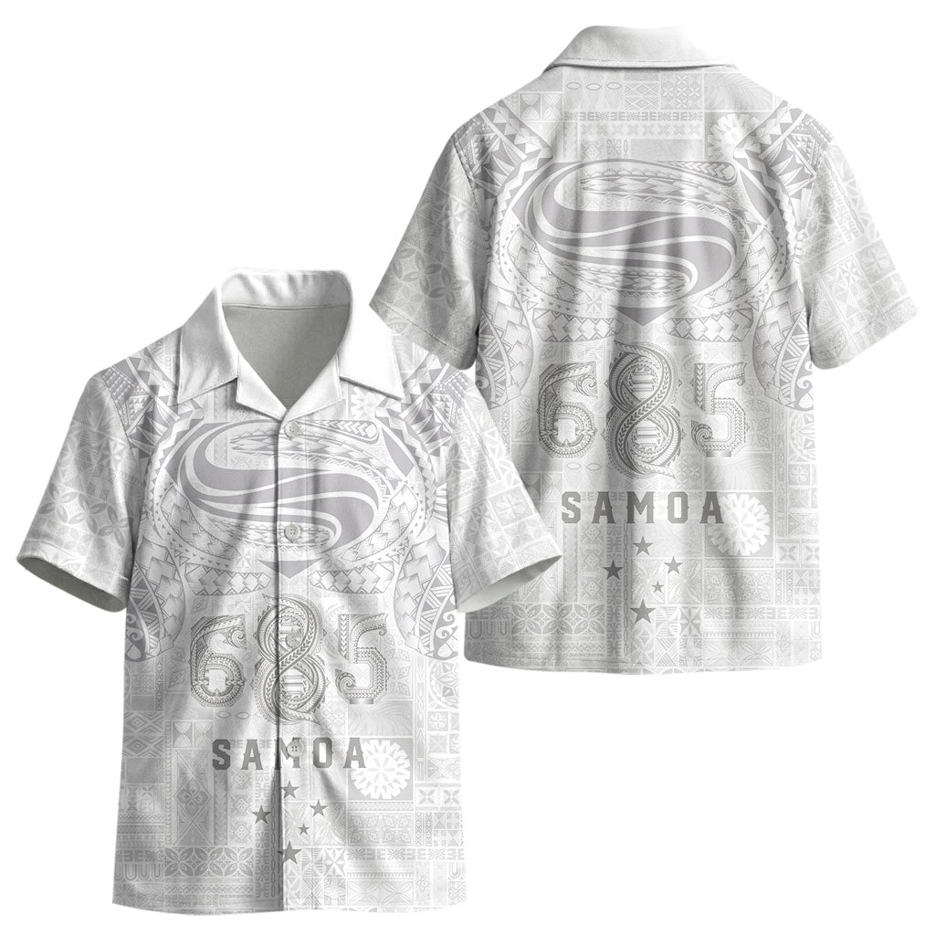 Super Samoa 685 Tribal Tattoo Kid Hawaiian Shirt Siapo Pattern All-White Edition LT03 - Polynesian Pride