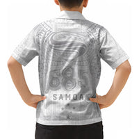 Super Samoa 685 Tribal Tattoo Kid Hawaiian Shirt Siapo Pattern All-White Edition LT03 - Polynesian Pride