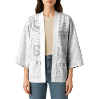 Super Samoa 685 Tribal Tattoo Kimono Siapo Pattern All-White Edition LT03 - Polynesian Pride