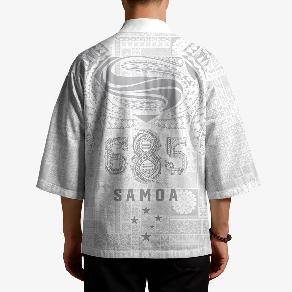 Super Samoa 685 Tribal Tattoo Kimono Siapo Pattern All-White Edition LT03 - Polynesian Pride