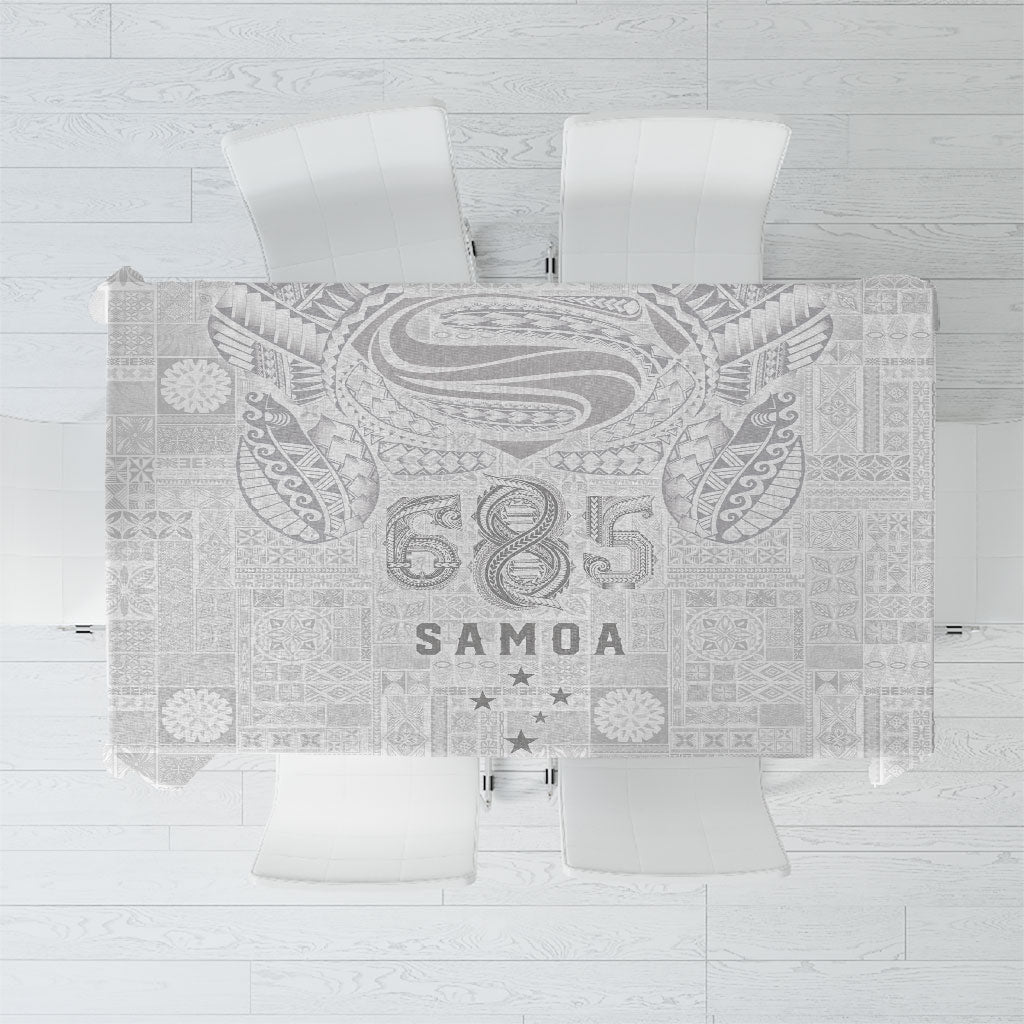 Super Samoa 685 Tribal Tattoo Tablecloth Siapo Pattern All-White Edition LT03 White - Polynesian Pride