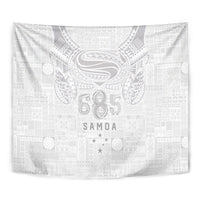 Super Samoa 685 Tribal Tattoo Tapestry Siapo Pattern All-White Edition LT03 - Polynesian Pride