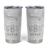 Super Samoa 685 Tribal Tattoo Tumbler Cup Siapo Pattern All-White Edition LT03 White - Polynesian Pride
