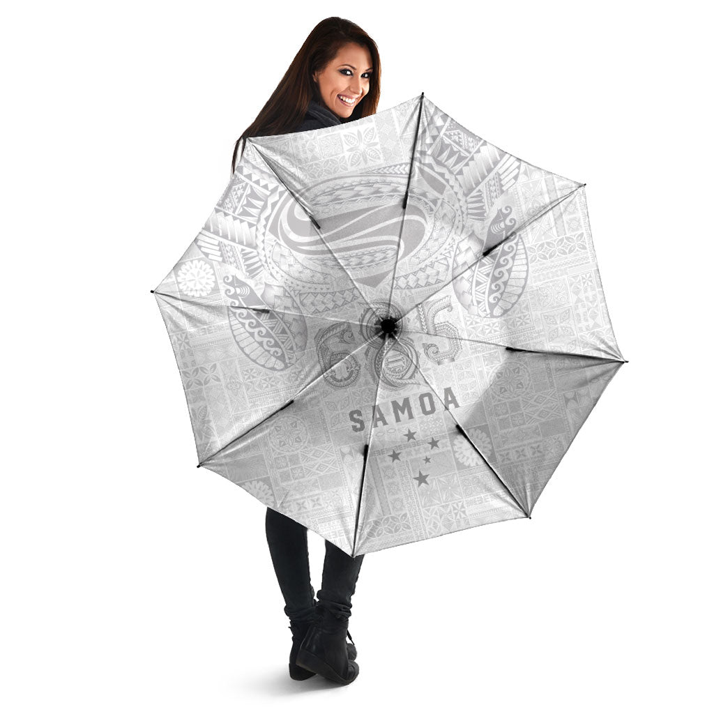Super Samoa 685 Tribal Tattoo Umbrella Siapo Pattern All-White Edition