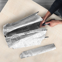 Super Samoa 685 Tribal Tattoo Umbrella Siapo Pattern All-White Edition