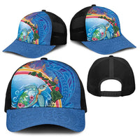 Hawaiian Connecting with the Ocean Baseball Net Cap Polynesian Pattern LT03 - Polynesian Pride