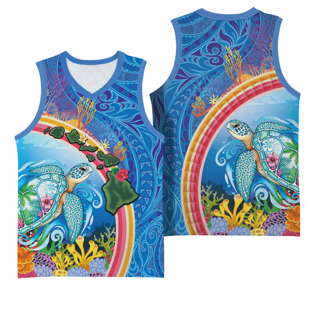 Hawaiian Connecting with the Ocean Basketball Jersey Polynesian Pattern LT03 - Polynesian Pride