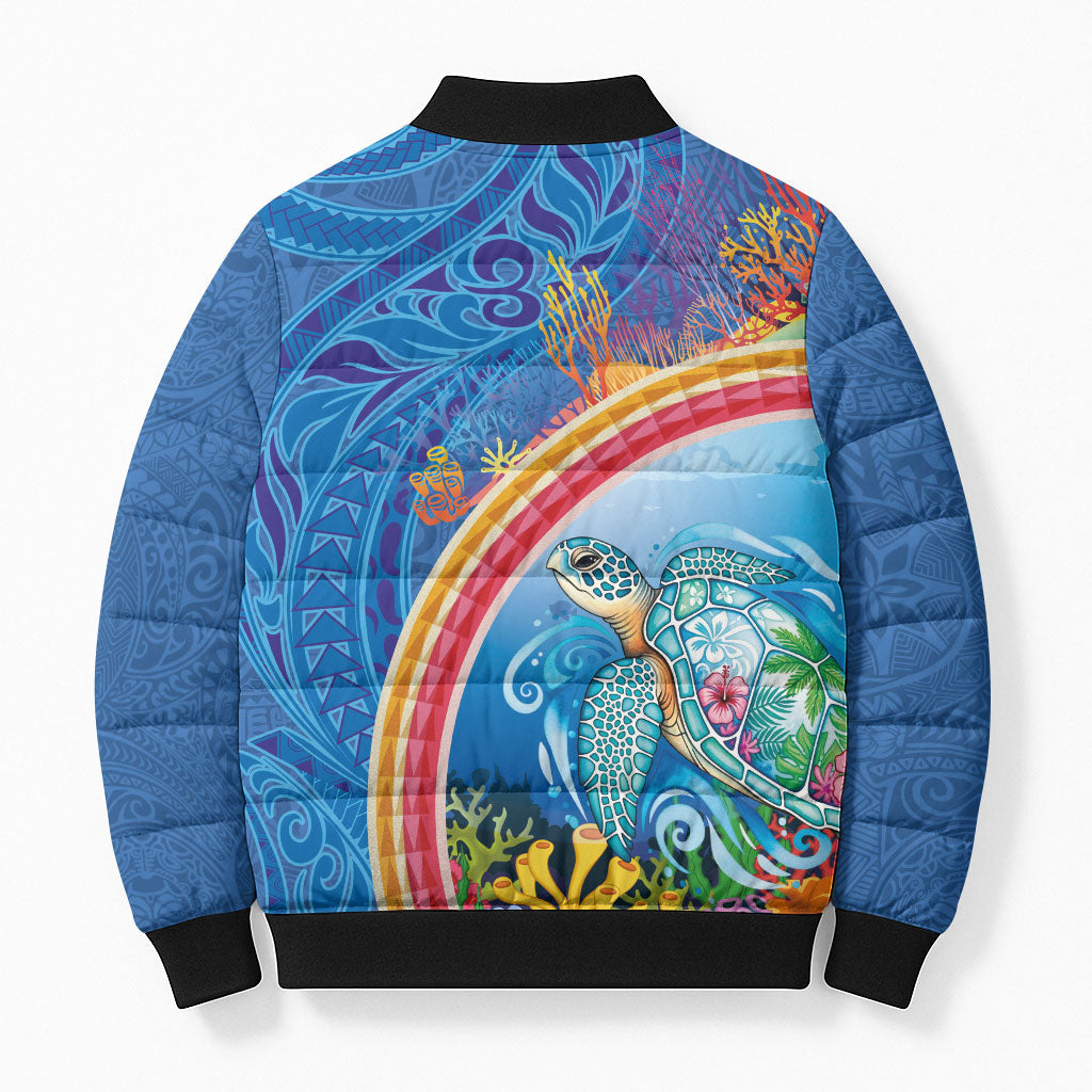 Hawaiian Connecting with the Ocean Bomber Puffer Jacket Polynesian Pattern LT03 - Polynesian Pride
