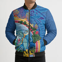 Hawaiian Connecting with the Ocean Bomber Puffer Jacket Polynesian Pattern LT03 - Polynesian Pride