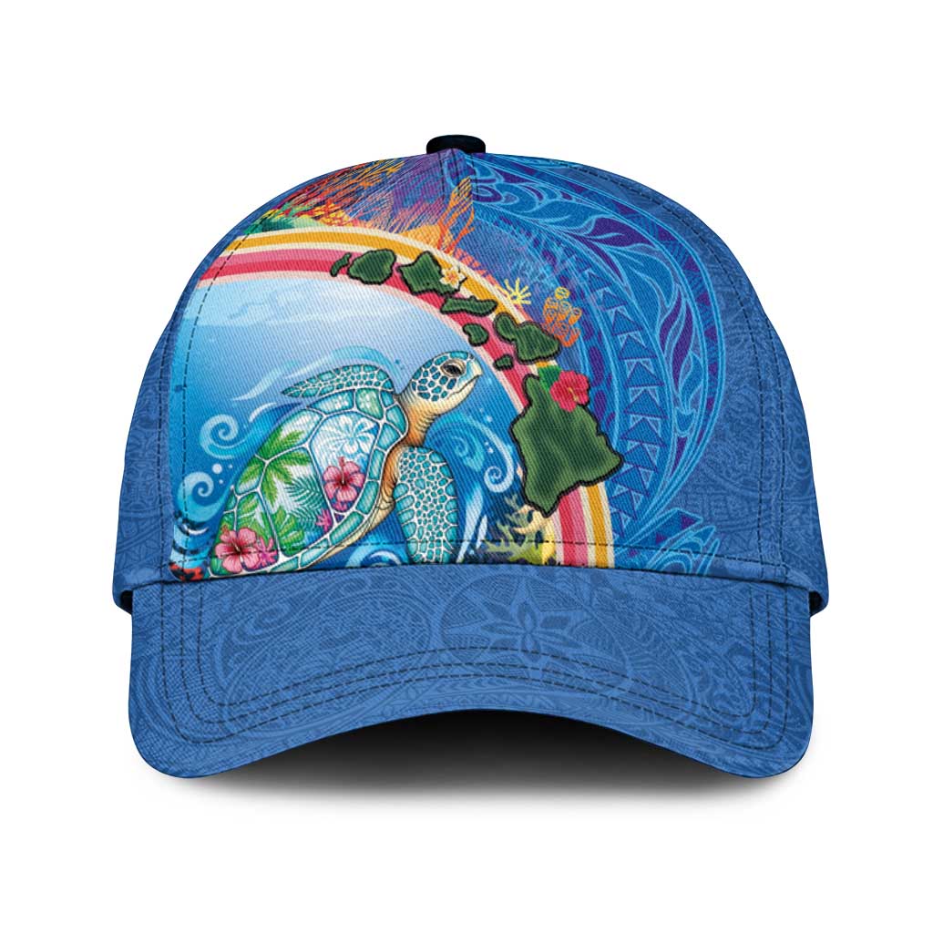 Hawaiian Connecting with the Ocean Classic Cap Polynesian Pattern LT03 Universal Fit Blue - Polynesian Pride