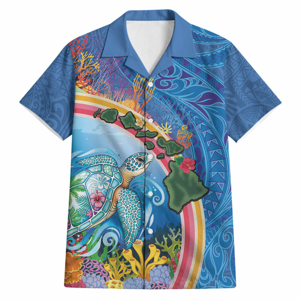Hawaiian Connecting with the Ocean Hawaiian Shirt Polynesian Pattern LT03 Blue - Polynesian Pride