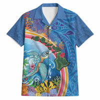 Hawaiian Connecting with the Ocean Hawaiian Shirt Polynesian Pattern LT03 Blue - Polynesian Pride