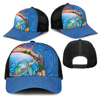 Hawaiian Connecting with the Ocean Mesh Trucker Cap Polynesian Pattern LT03 - Polynesian Pride