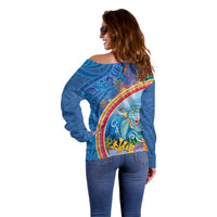 Hawaiian Connecting with the Ocean Off Shoulder Sweater Polynesian Pattern LT03 - Polynesian Pride