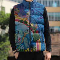 Hawaiian Connecting with the Ocean Sleeveless Puffer Jacket Polynesian Pattern LT03 - Polynesian Pride