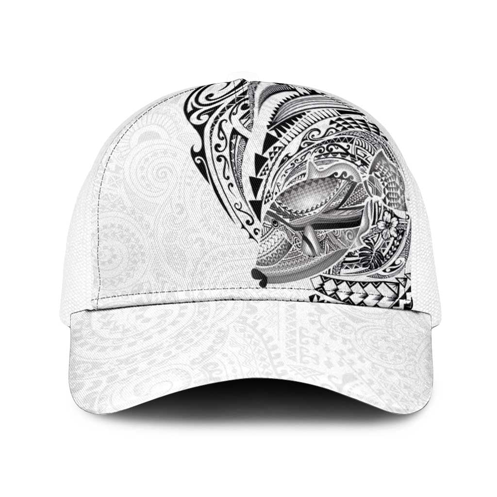 Hawaiian Humuhumu Tribal Tattoo Baseball Net Cap Polynesian Kakau White Color LT03 One Size White White - Polynesian Pride