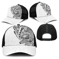 Hawaiian Humuhumu Tribal Tattoo Baseball Net Cap Polynesian Kakau White Color LT03 - Polynesian Pride