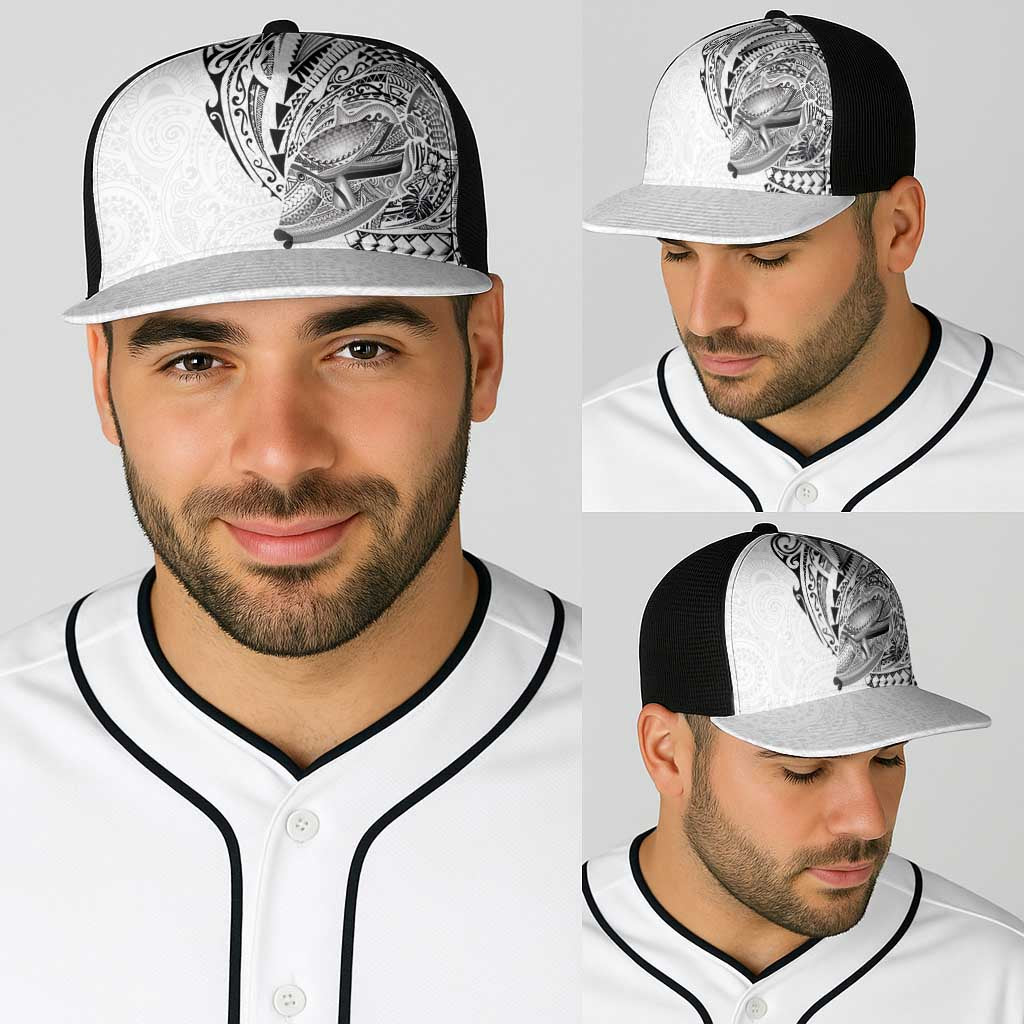 Hawaiian Humuhumu Tribal Tattoo Baseball Net Cap Polynesian Kakau White Color LT03 - Polynesian Pride
