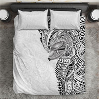 Hawaiian Humuhumu Tribal Tattoo Bedding Set Polynesian Kakau White Color LT03 White - Polynesian Pride