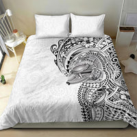 Hawaiian Humuhumu Tribal Tattoo Bedding Set Polynesian Kakau White Color LT03 - Polynesian Pride