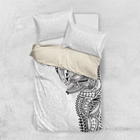 Hawaiian Humuhumu Tribal Tattoo Bedding Set Polynesian Kakau White Color LT03 US Twin 172cm x 218cm White - Polynesian Pride