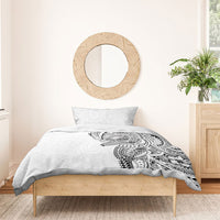 Hawaiian Humuhumu Tribal Tattoo Bedding Set Polynesian Kakau White Color LT03 - Polynesian Pride