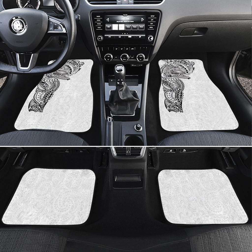 Hawaiian Humuhumu Tribal Tattoo Car Mats Polynesian Kakau White Color LT03 Set 4pcs White - Polynesian Pride