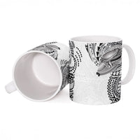 Hawaiian Humuhumu Tribal Tattoo Ceramic Mug Polynesian Kakau White Color LT03 - Polynesian Pride