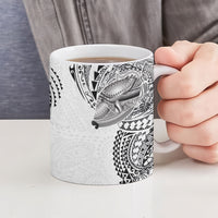 Hawaiian Humuhumu Tribal Tattoo Ceramic Mug Polynesian Kakau White Color LT03 - Polynesian Pride