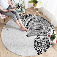 Hawaiian Humuhumu Tribal Tattoo Round Carpet Polynesian Kakau White Color LT03 - Polynesian Pride