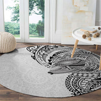 Hawaiian Humuhumu Tribal Tattoo Round Carpet Polynesian Kakau White Color LT03 - Polynesian Pride