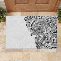 Hawaiian Humuhumu Tribal Tattoo Rubber Doormat Polynesian Kakau White Color LT03 White - Polynesian Pride