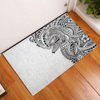 Hawaiian Humuhumu Tribal Tattoo Rubber Doormat Polynesian Kakau White Color LT03 - Polynesian Pride