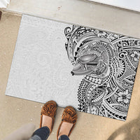 Hawaiian Humuhumu Tribal Tattoo Rubber Doormat Polynesian Kakau White Color LT03 - Polynesian Pride