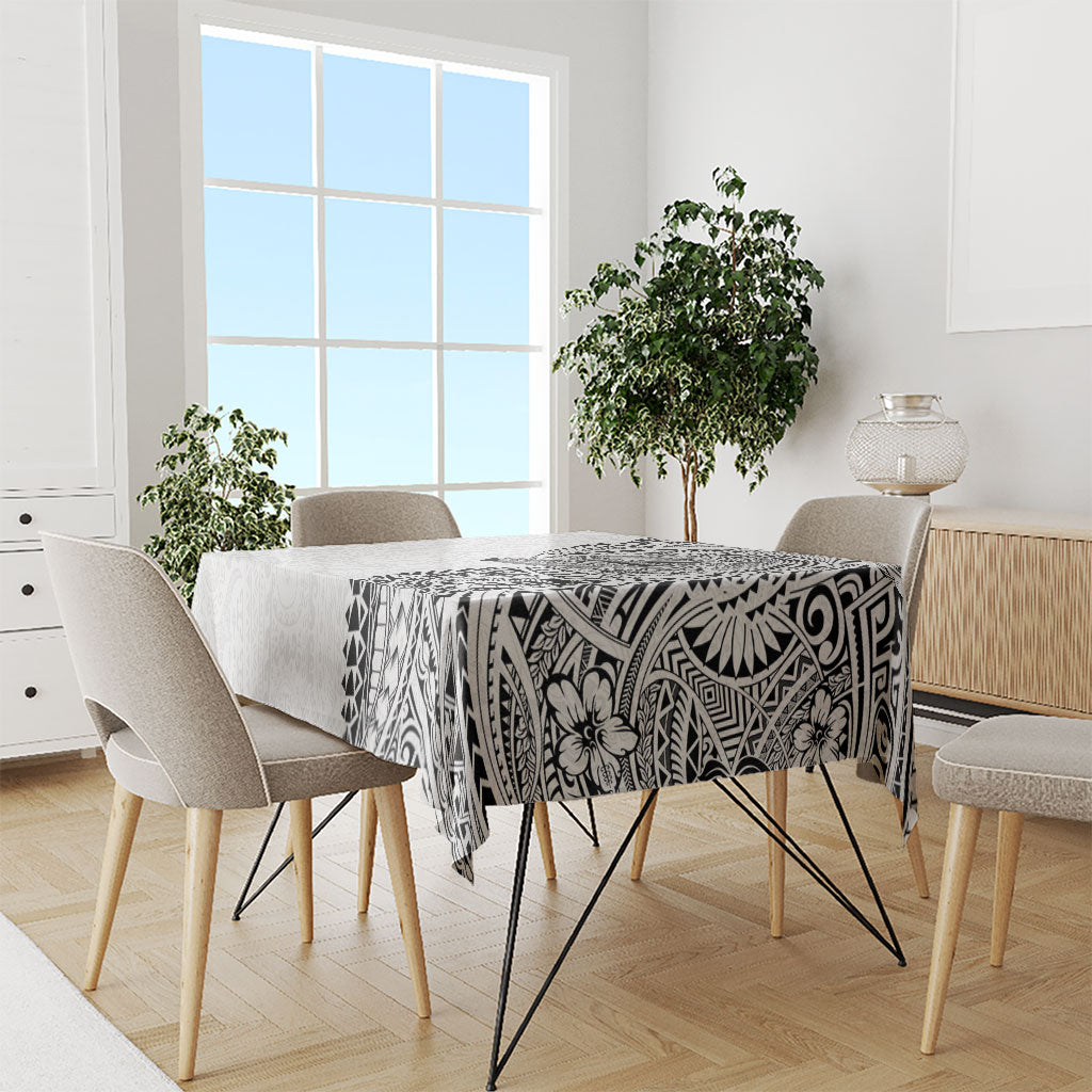 Hawaiian Humuhumu Tribal Tattoo Tablecloth Polynesian Kakau White Color LT03 - Polynesian Pride