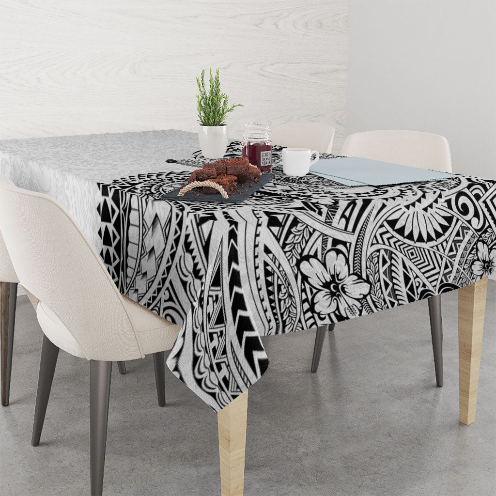 Hawaiian Humuhumu Tribal Tattoo Tablecloth Polynesian Kakau White Color LT03 - Polynesian Pride
