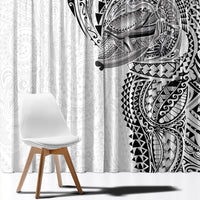 Hawaiian Humuhumu Tribal Tattoo Window Curtain Polynesian Kakau White Color LT03 - Polynesian Pride