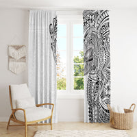 Hawaiian Humuhumu Tribal Tattoo Window Curtain Polynesian Kakau White Color LT03 - Polynesian Pride