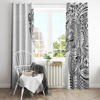 Hawaiian Humuhumu Tribal Tattoo Window Curtain Polynesian Kakau White Color LT03 - Polynesian Pride