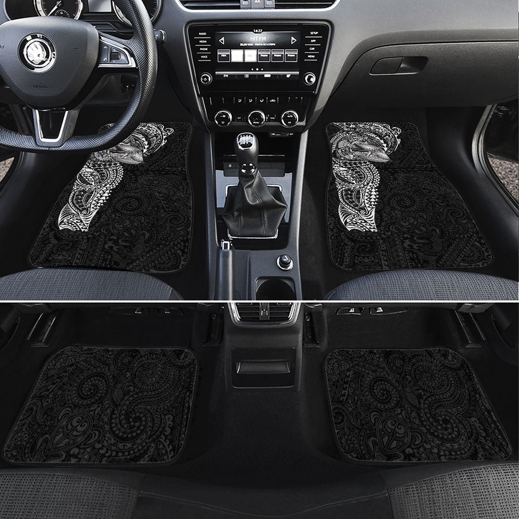 Hawaiian Humuhumu Tribal Tattoo Car Mats Polynesian Kakau Black Color LT03 Set 4pcs Black - Polynesian Pride